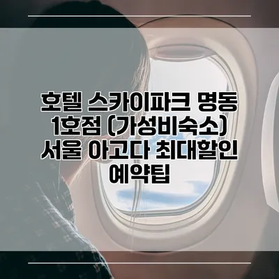 호텔 스카이파크 명동 1호점 (가성비숙소) 서울 아고다 최대할인 예약팁