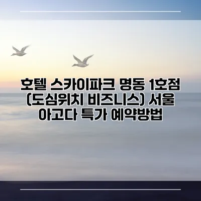 호텔 스카이파크 명동 1호점 (도심위치 비즈니스) 서울 아고다 특가 예약방법