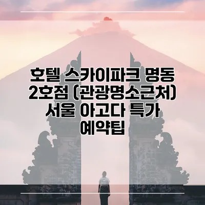 호텔 스카이파크 명동 2호점 (관광명소근처) 서울 아고다 특가 예약팁
