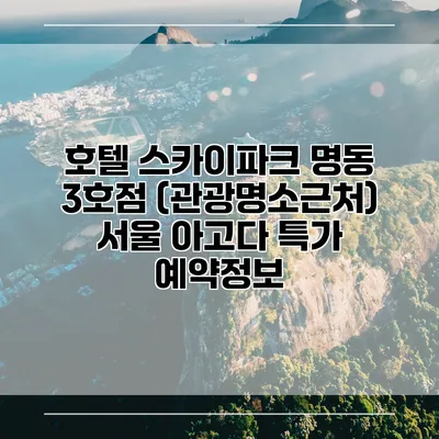 호텔 스카이파크 명동 3호점 (관광명소근처) 서울 아고다 특가 예약정보